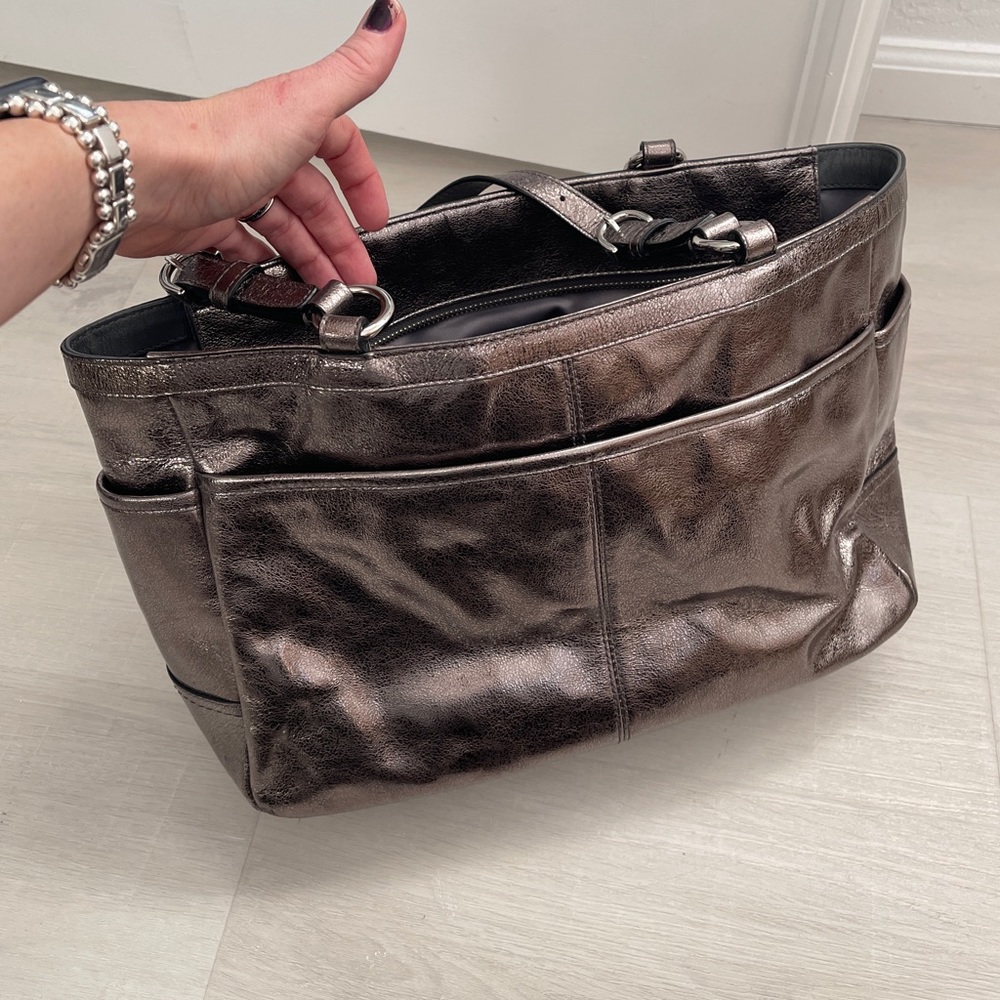 Silver Coach Handbag - Picture 2 of 4
